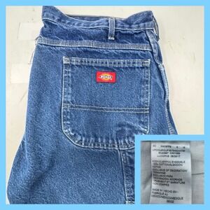 Dickies Carpenter Jeans Blue Denim Workwear Relaxed Fit 38x32